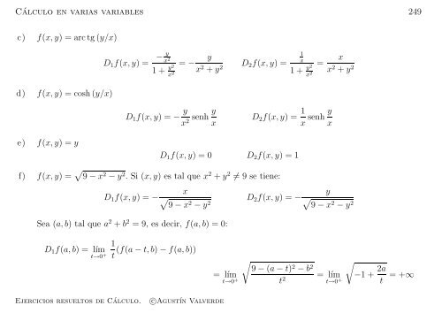 Ejercicios resueltos de C´ALCULO