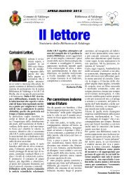 Carissimi Lettori, Per camminare insieme verso il futuro