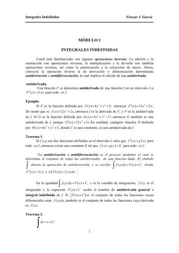 Integrales Indefinidas - FisicaNet