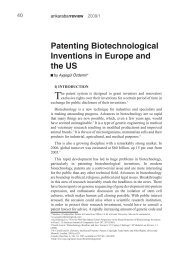 Patenting Biotechnological Inventions in Europe ... - Ankara Barosu