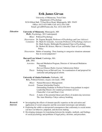 Curriculum Vitae - Find Faculty Experts : College of Liberal Arts ...