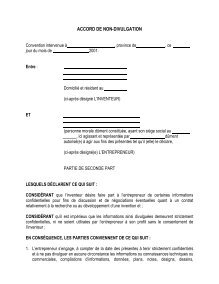 Accord de nondivulgation