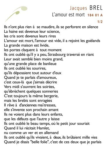 B - Jacques Brel