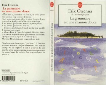 La grammaire est une chanson douce. E. Orsenna de l ... - Oasisfle