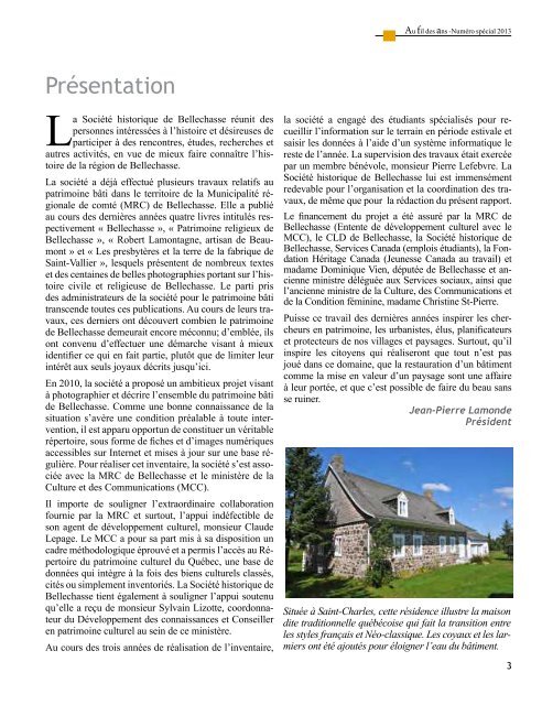 Inventaire du patrimoine bâti de la MRC de Bellechasse - Société ...