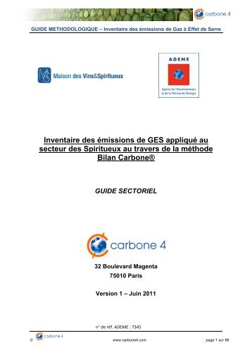 Inventaire des émissions de GES appliqué au secteur des ... - Ademe