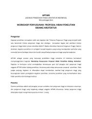 Proposal Workshop - Asosiasi Pendidikan Tinggi Arsitektur Indonesia