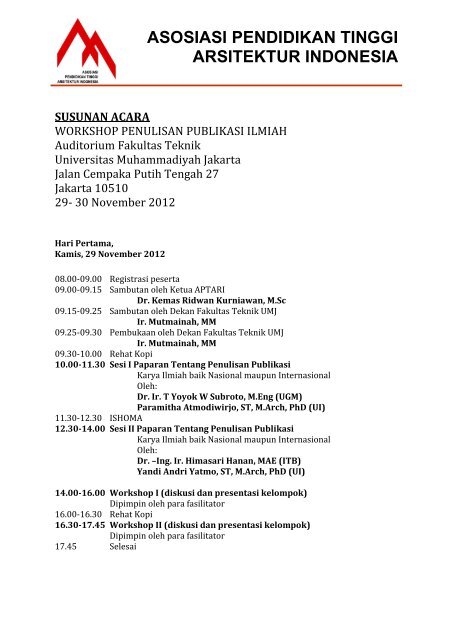 Download Revisi Susunan Acara - Asosiasi Pendidikan Tinggi ...