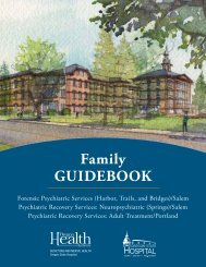 Oregon State Hospital, Family Guidebook - Oregon DHS ...