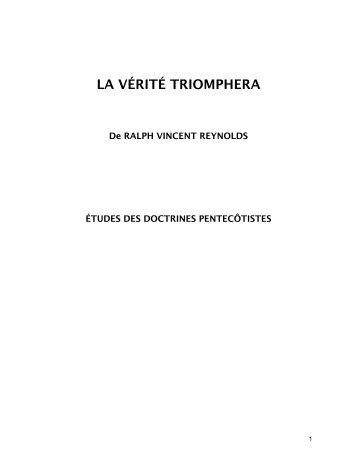 LA VÉRITÉ TRIOMPHERA - Global Tracts