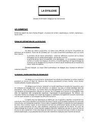 LA DYSLEXIE - (CHU) de Poitiers