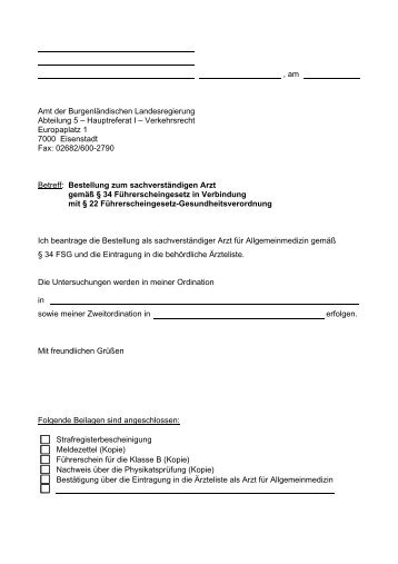 Bestellung zum Sachverständigen Arzt (.pdf) - Burgenland