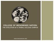 College of Menominee Nation: The Evolution of a Tribal ... - EERE