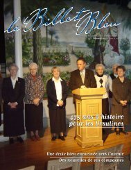 475 ans d'histoire pour les Ursulines 475 ans d'histoire pour les ...