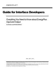 EnergyPlus Interface Developer's Guide - EERE - U.S. Department ...
