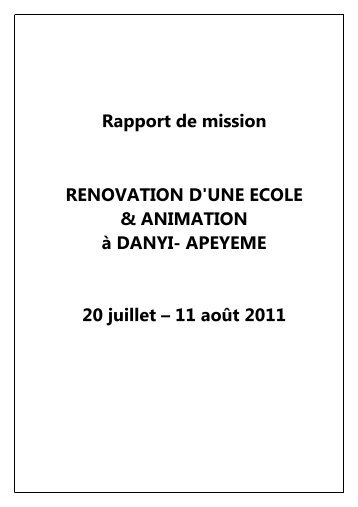 Rapport de mission Togo - La Guilde Européenne du Raid