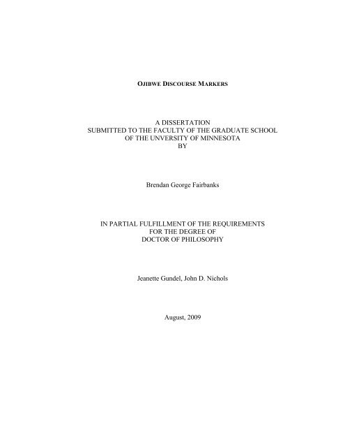 A DISSERTATION SUBMITTED TO THE FACULTY OF THE ...