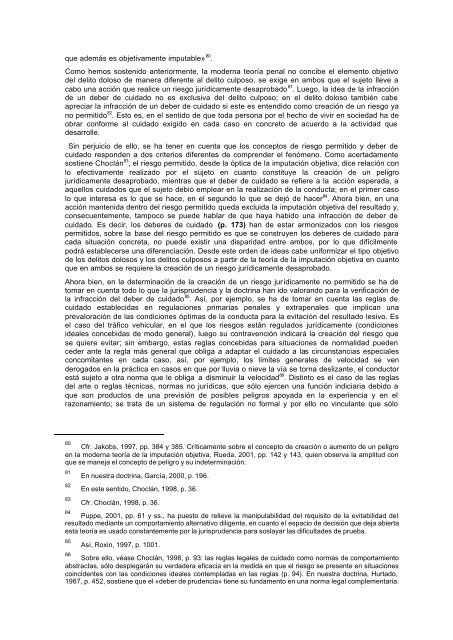 El delito imprudente en el Código penal peruano La infracción del ...