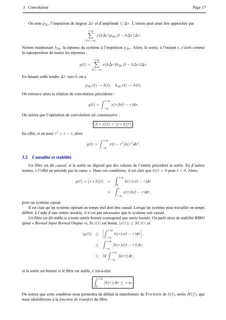 TF, DIRAC, CONVOLUTION, ET TUTTI QUANTI - ESIEE Paris