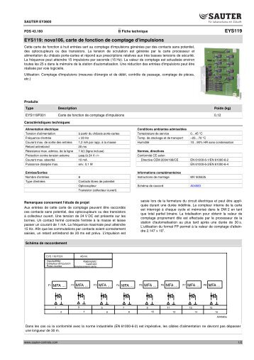 nova106, carte de fonction de comptage d'impulsions - Sauter