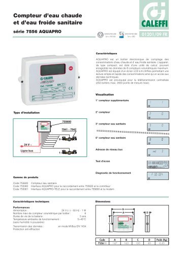 Compteur d'eau chaude et d'eau froide - Caleffi