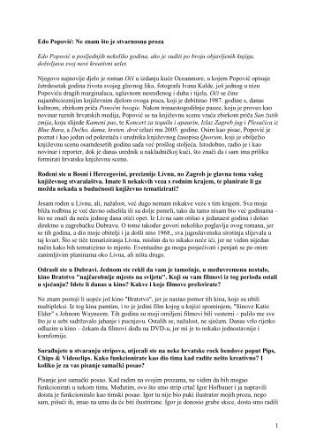 Ne znam što je stvarnosna proza, intervju, Radio 101 ... - Aquilonis