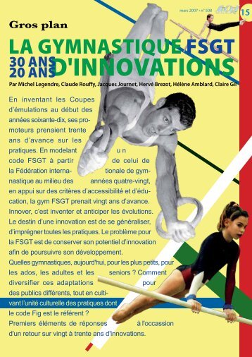 LA GYMNASTIQUE FSGT 30 ans d'innovations (PDF - 7P.)