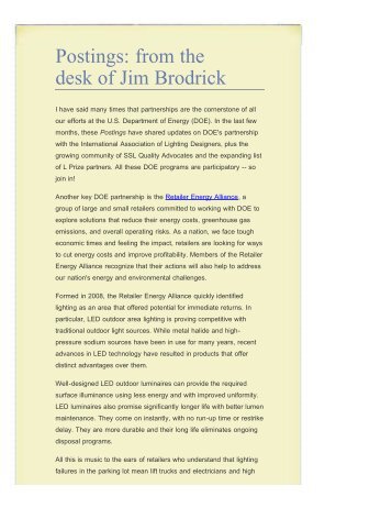 Brodrick Posting, January 14 - EERE - U.S. Department of Energy