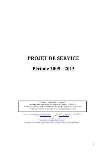 Projet de service - Centre Ressources pour Lésés Cérébraux