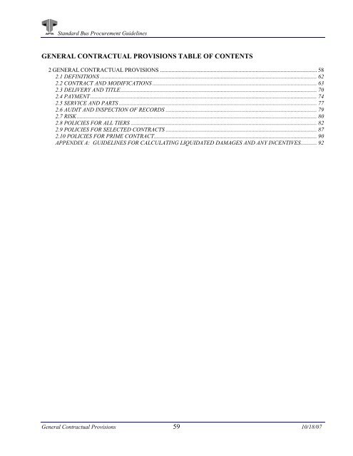 Standard Bus Procurement Guidelines - APTAStandards.com