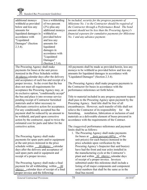 Standard Bus Procurement Guidelines - APTAStandards.com