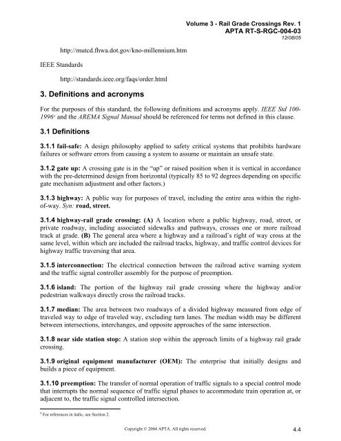 Standard for Rail Transit Grade Crossing Warning Systems for Rail ...