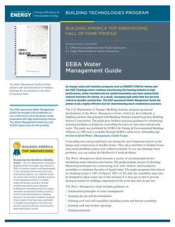 EEBA Water Management Guide - EERE - U.S. Department of Energy