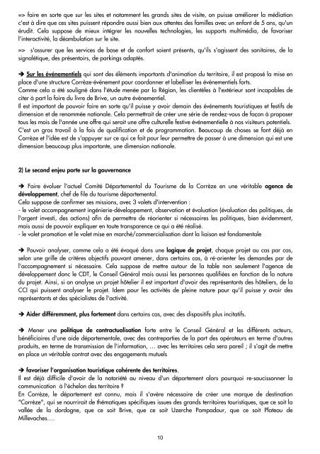 Actes des Assises du Tourisme - Conseil Général de la Corrèze