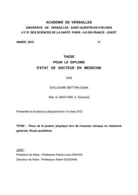 Consulter sa thèse - URPS médecins Ile-de-France
