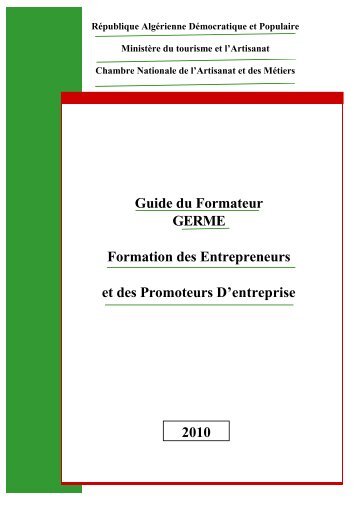 Guide du Formateur GERME Formation des Entrepreneurs ... - CNAM