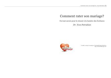 Comment rater son mariage? - Chretien&Mariage Ministeres