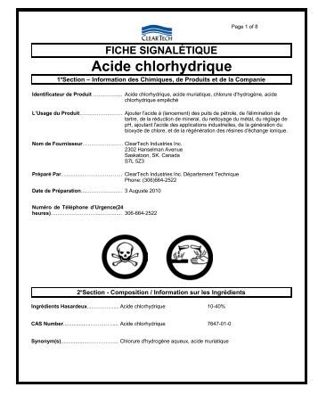 Réaction entre l'acide chlorhydrique et le fer _Doc ... - Pierron