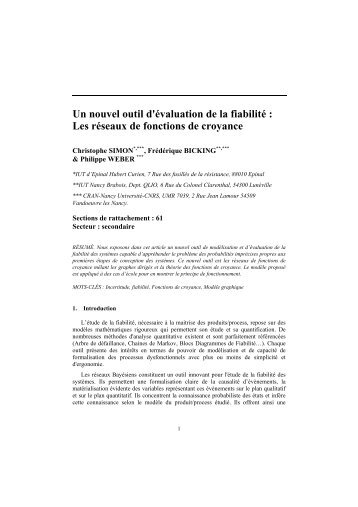 Un nouvel outil d'évaluation de la fiabilité : Les ... - Perso ENSG