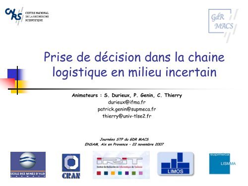 Prise de décision dans la Chaîne logistique en milieu incertain - LSIS