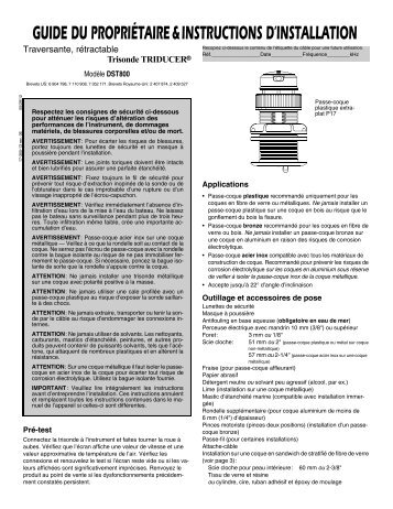 guide du propriétaire & instructions d'installation - Airmar ...