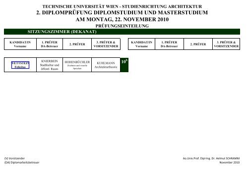 2. diplomprüfung diplomstudium und masterstudium am montag, 22 ...