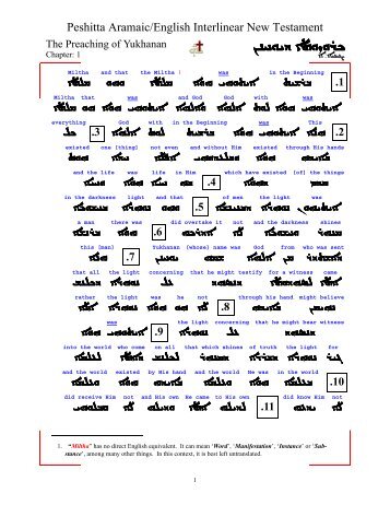 John chapter 1 in Estrangelo (Syriac)--English with Audio of Aramaic ...