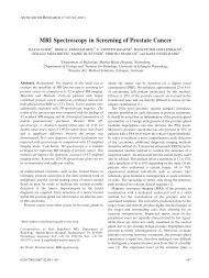 MRI Spectroscopy in Screening of Prostate Cancer - Anticancer ...