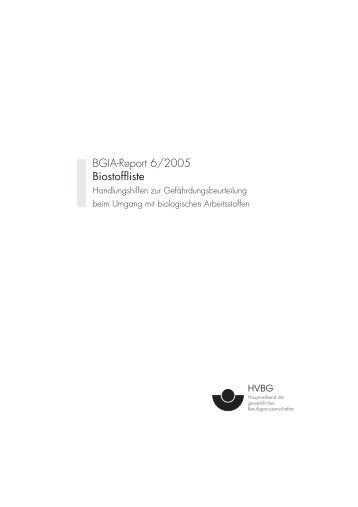 BGIA-Report 6/2005 Biostoffliste