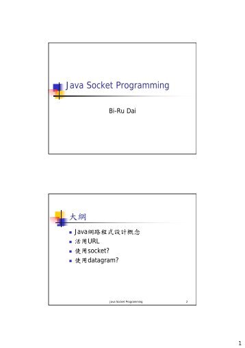 Java Socket Programming 大綱 - 網路資料庫實驗室