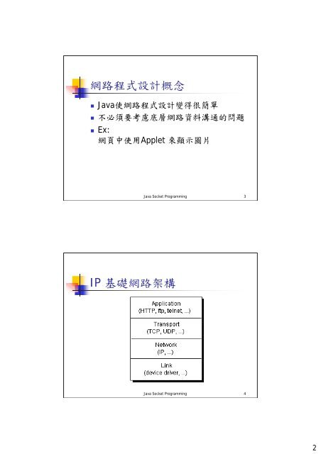 Java Socket Programming 大綱 - 網路資料庫實驗室