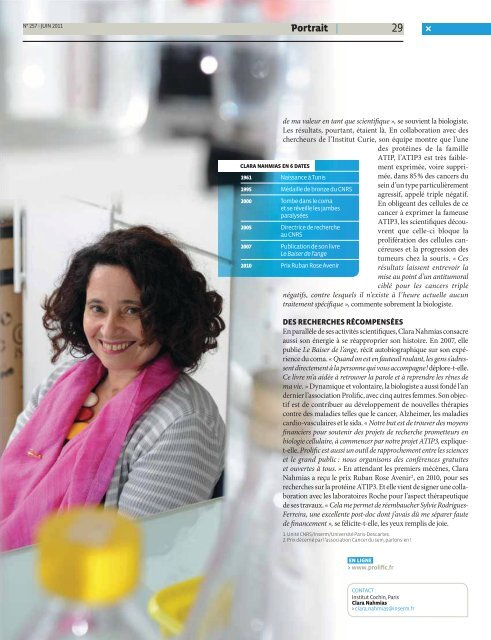 CNRS le journal Juin 2011 - Culture Science PACA