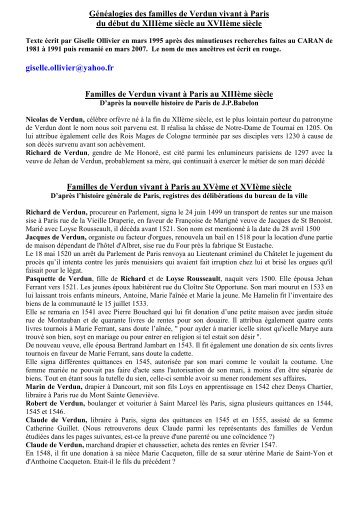 Familles de Verdun - Projet Familles Parisiennes