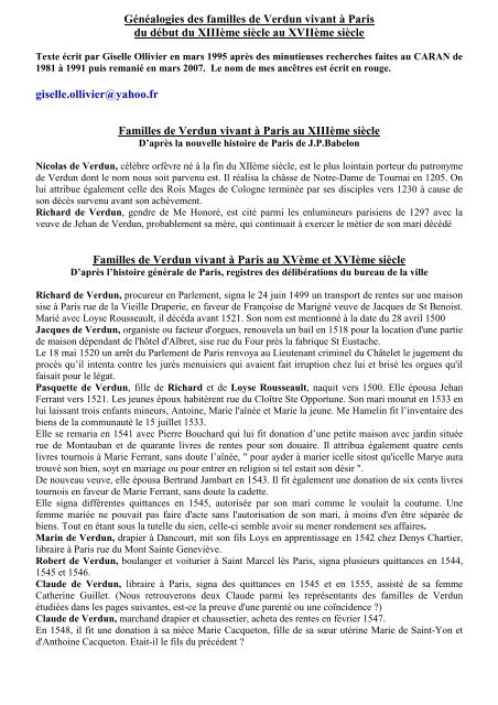 Familles de Verdun - Projet Familles Parisiennes
